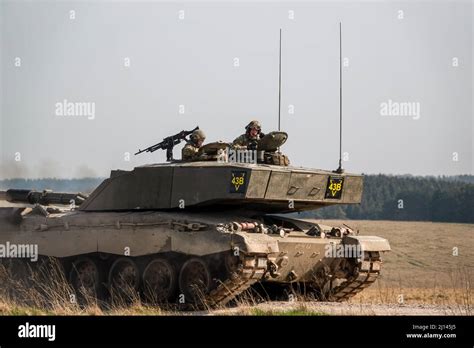 British Army Challenger 2 Fv4034 Main Battle Tank In Action On Exercise