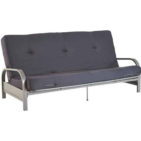 Mainstays Silver Metal Arm Futon Frame With Full Size Mattress