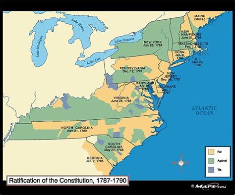 Ratification Of The Constitution Map 1787 1790 By From Maps