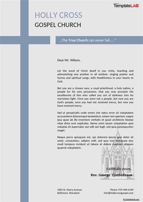 Free Printable Church Letterhead