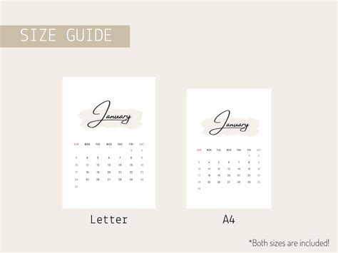 2021 Minimalist Calendar Printable Yearly Monthly Planner Etsy