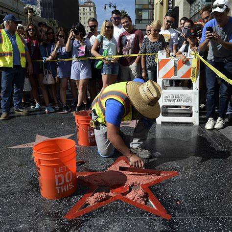 Donald Trumps Walk Of Fame Star Vandalized With A Pickax Ncpr News