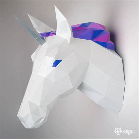 Download and use 70,000+ green wallpaper stock photos for free. Papercraft unicorn | DIY wall mount | 3D paper by ecogami ...