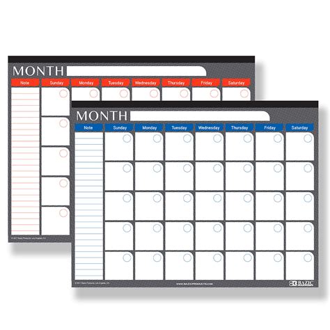 Bazic Desk Pad Calendar Undated 12 Months 17 X 22 Customize Planner