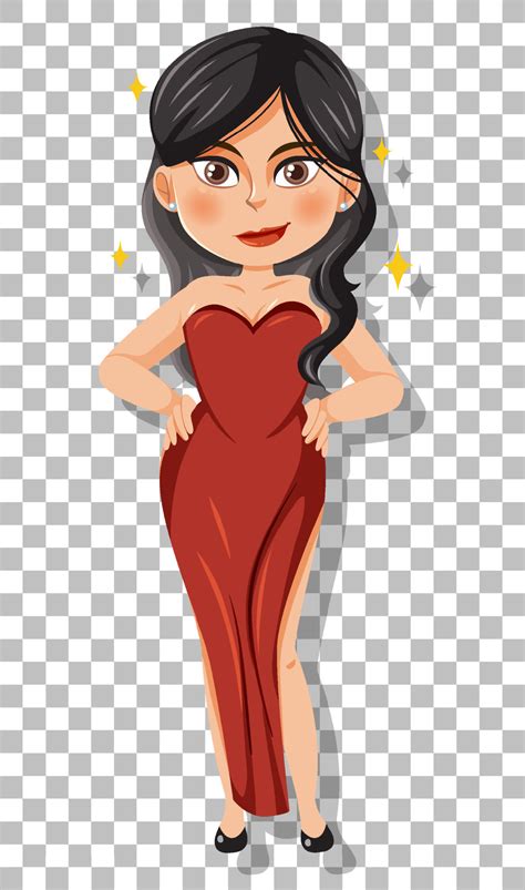 Beautiful Lady Cartoon Character On Grid Background 8618574 Vector Art