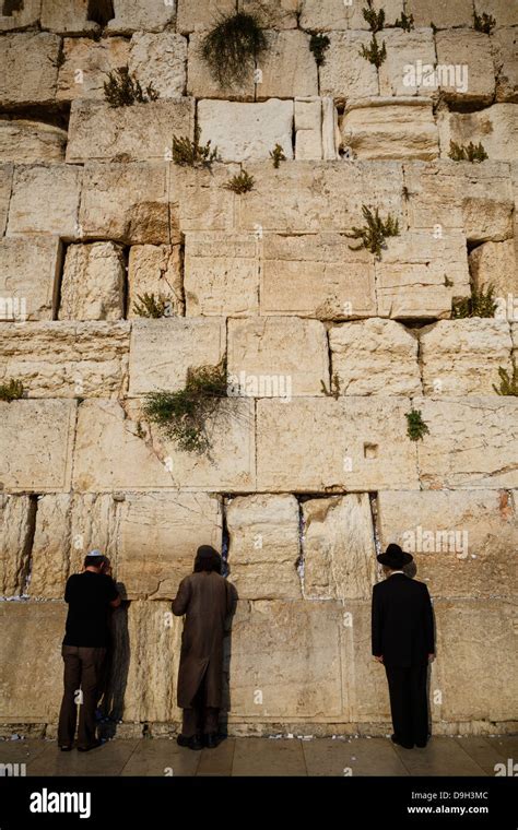 Jewish People Praying At The Wailing Wall Known Also As The Western