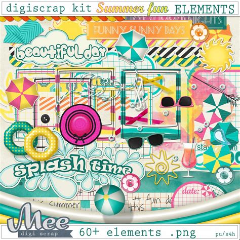 Mee Scrapbook Kits Free Download Digital Scrapbook Kit Summer Fun And