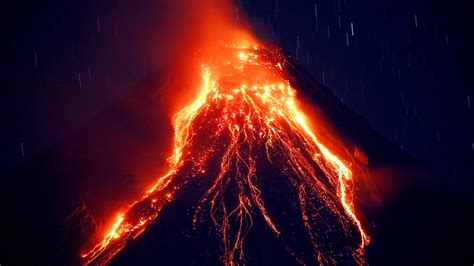 Philippine Volcano Spews Lava Fountains 56000 People Flee