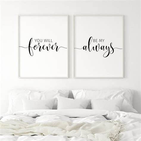 Set Of 2 You Will Forever Be My Always Sign Couples Bedroom Etsy