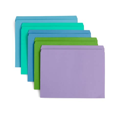 Blue Summit Supplies File Folders Letter Straight Tab Assorted Ocea
