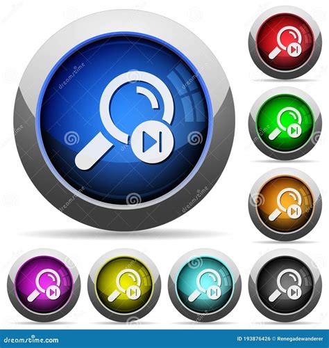 Find Next Search Result Round Glossy Buttons Stock Illustration