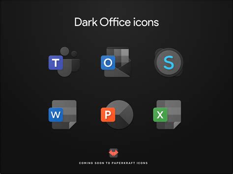 Microsoft Office Icons Dark By Adithya Jayan On Dribbble