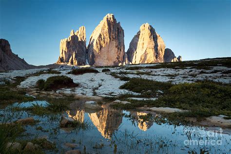 Famous Three Peaks At Sunrise Dolomites Italy Photograph By Matteo