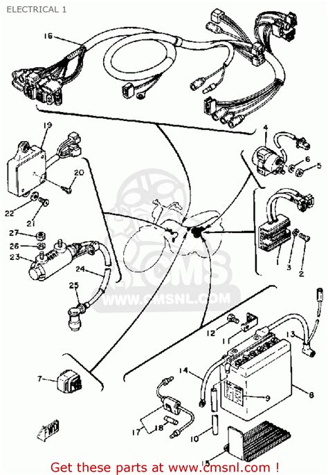 2000 yamaha r1 wiring schematic. Yamaha Sr185h 1981 Electrical 1 - schematic partsfiche