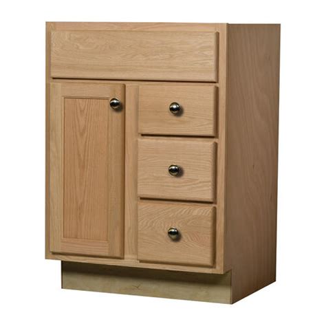 Shelf configuration may vary by region based on supplier. Quality One™ 24" W x 21"D Unfinished Oak Bathroom Vanity ...