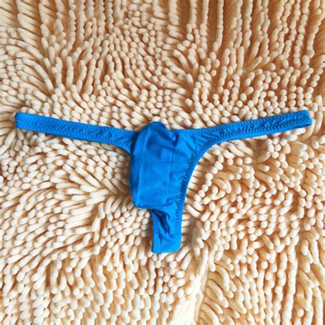 Mens Thin Ice Silk Straight Upward Translucent Underwear T Back Male