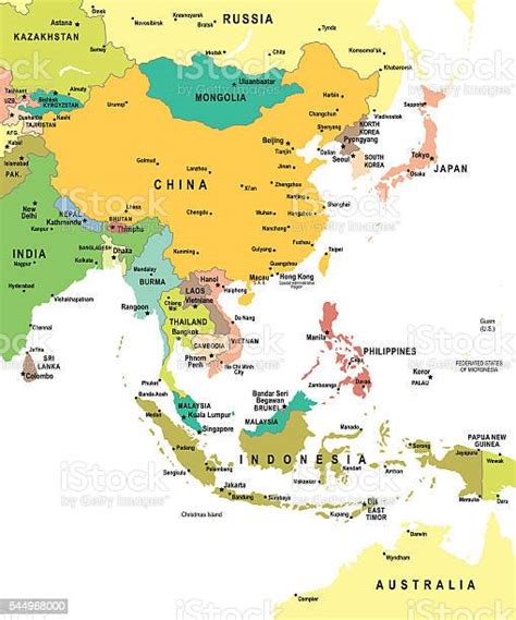 Vetores De Ásia Leste Mapailustração E Mais Imagens De Cidade Cidade