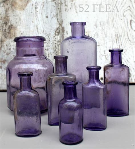 52 Flea Purple Bottle Antique Glass Purple Color