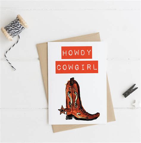 Howdy Cowgirl Card By Bedcrumb