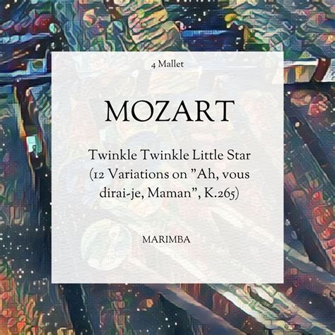 Mozart Twinkle Twinkle Little Star 12 Variations On Ah Vous Dirai Je Maman K 265