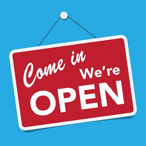 Come In Were Open Business Sign 2115489 Vector Art At Vecteezy