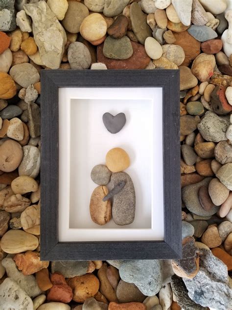 Pebble art, pebble art couple, rocks art couple, couple picture, couple gift, stone art, framed ...