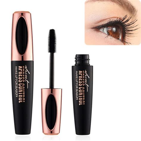 4d Silk Fiber Eyelash Mascara Extension Makeup Black Waterproof Kit Eye