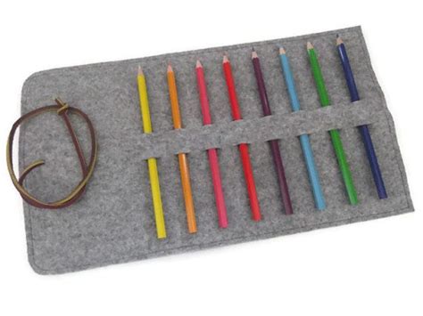 Felt Pencil Case Pencil Holder Roll Up Pencil Organizer By