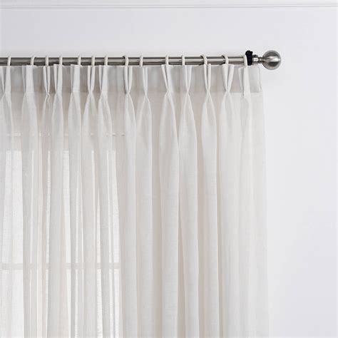 Off White Linen Sheer Curtains For Living Room 2 Panels Anady Top