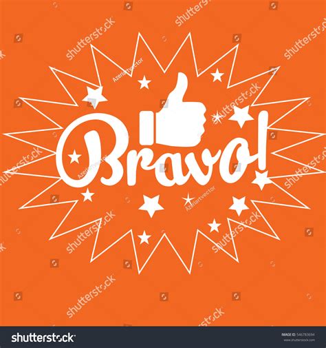 Bravo Congratulations Banner Vector Isolated Lettering Stock Vector