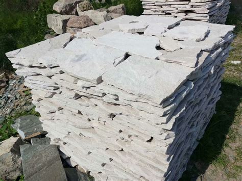 Natural Irregular Slate Slabs White Sandstone Paving Stone Panels