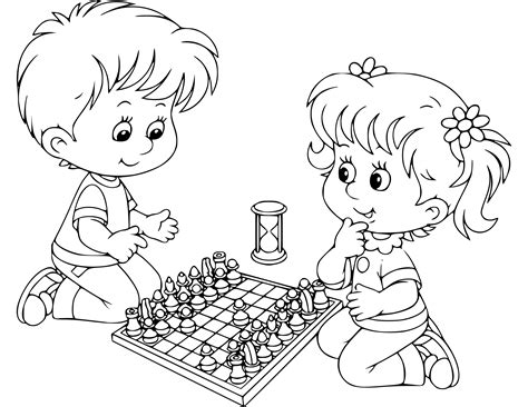 Clipart Chess Coloring Book Dibujo Ajedrez Para Colorear 17