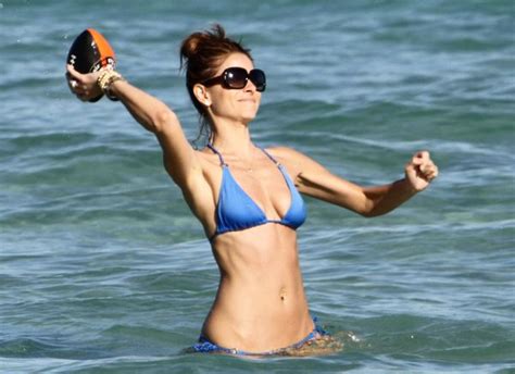 Photos Of Maria Menounos Wore Blue Bikini At Miami Beach Leopard