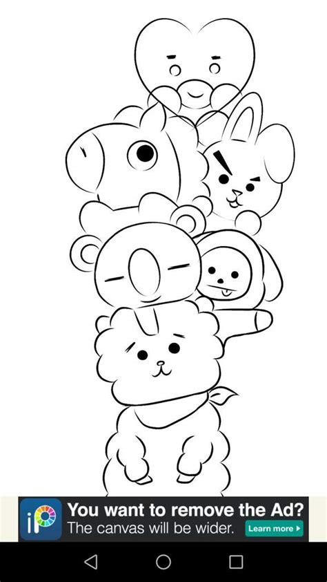 Destress with bt21s yummy head shooky. Kpop Bt21 Coloring Pages