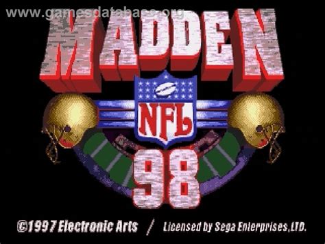 Madden Nfl 98 Sega Genesis Artwork Title Screen