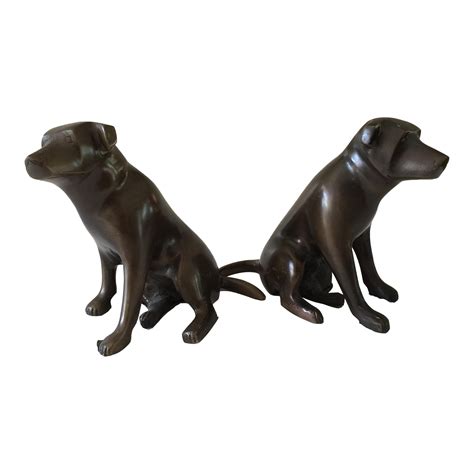 Bronze Dog Bookends Pair Chairish