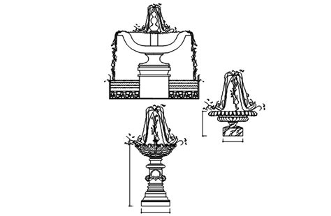 Elevation Fountain Working Plan Detail Dwg File Cadbull