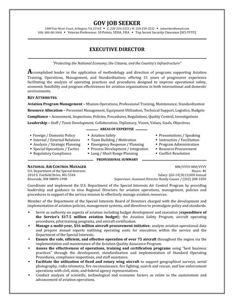 Government Resume Sample Templates At