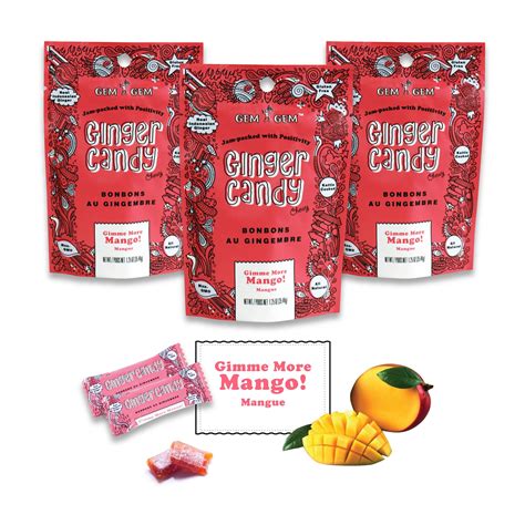 3 Packs Gem Gem All Natural Ginger Candy Chewy Ginger Chews 50oz Ebay