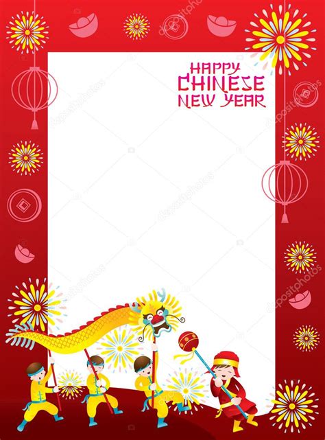 2,017 chinese new year frames products are offered for sale by suppliers on alibaba.com, of which eyeglasses frames accounts for 1%. Chinese New Year Frame with Dragon Dancing — Stock Vector ...