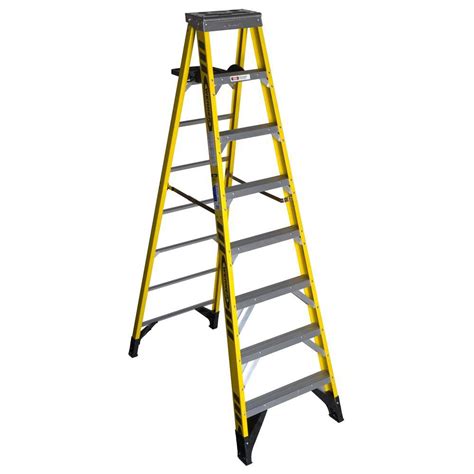 Werner 8 Ft Fiberglass Step Ladder With 375 Lb Load Capacity Type Iaa