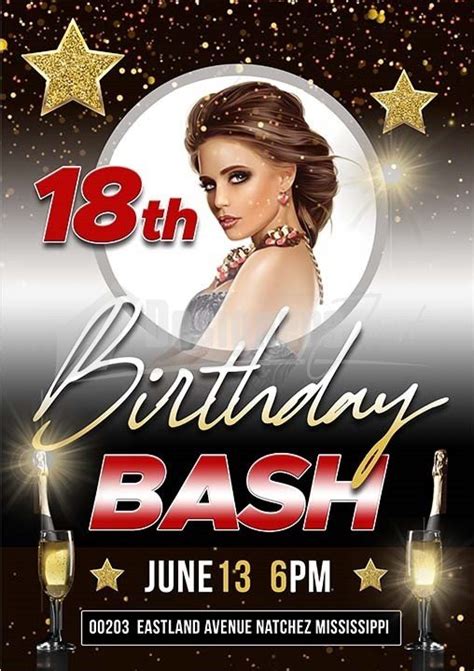 18th Birthday Bash Celebration Flyer Template Designersjointcom