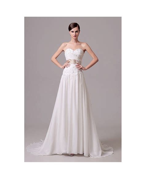 A Line Sweetheart Court Train Wedding Dress C28305 150