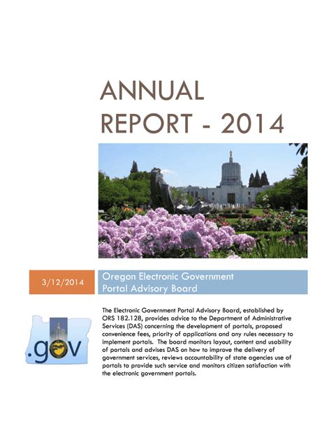 Fillable Online Oregon Annual Report 2014 Oregon Oregon Fax Email