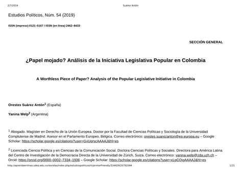 PDF Papel mojado Análisis de la Iniciativa Legislativa Popular en