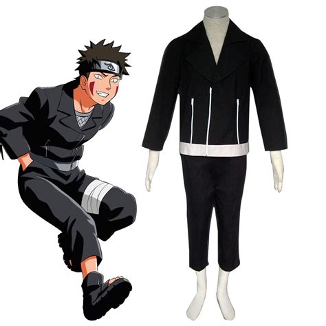 Naruto Shippuuden Costume Inuzuka Kiba Juvenile Gray Cosplay Full Outf Pro Costumes