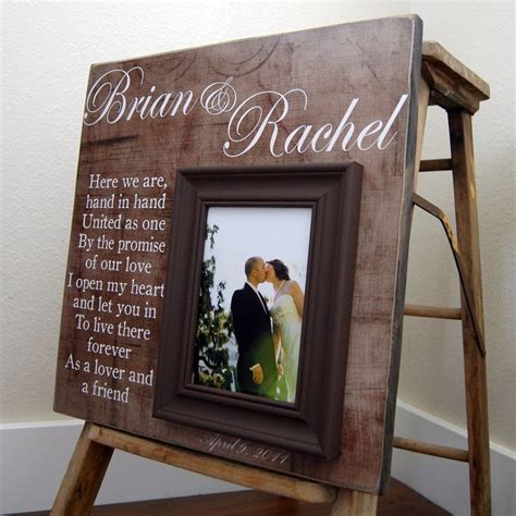 Custom Wedding Picture Frame Personalized 16x16 Here We