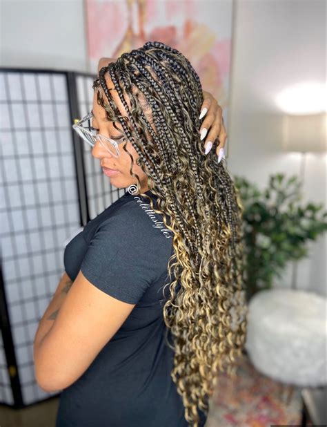 Once they are installed, they can be styled immediately, due to less tension. KNOTLESS bohemian braids in 2020 | Bohemian braids, Braids ...