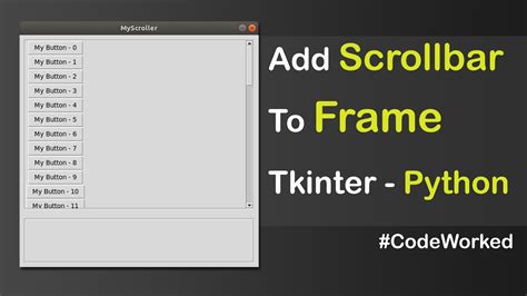 How To Add Scrollbar To The Frame In Tkinter Python Youtube