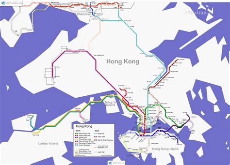 Схема метро Гонконга Metro Map Of Hong Kong